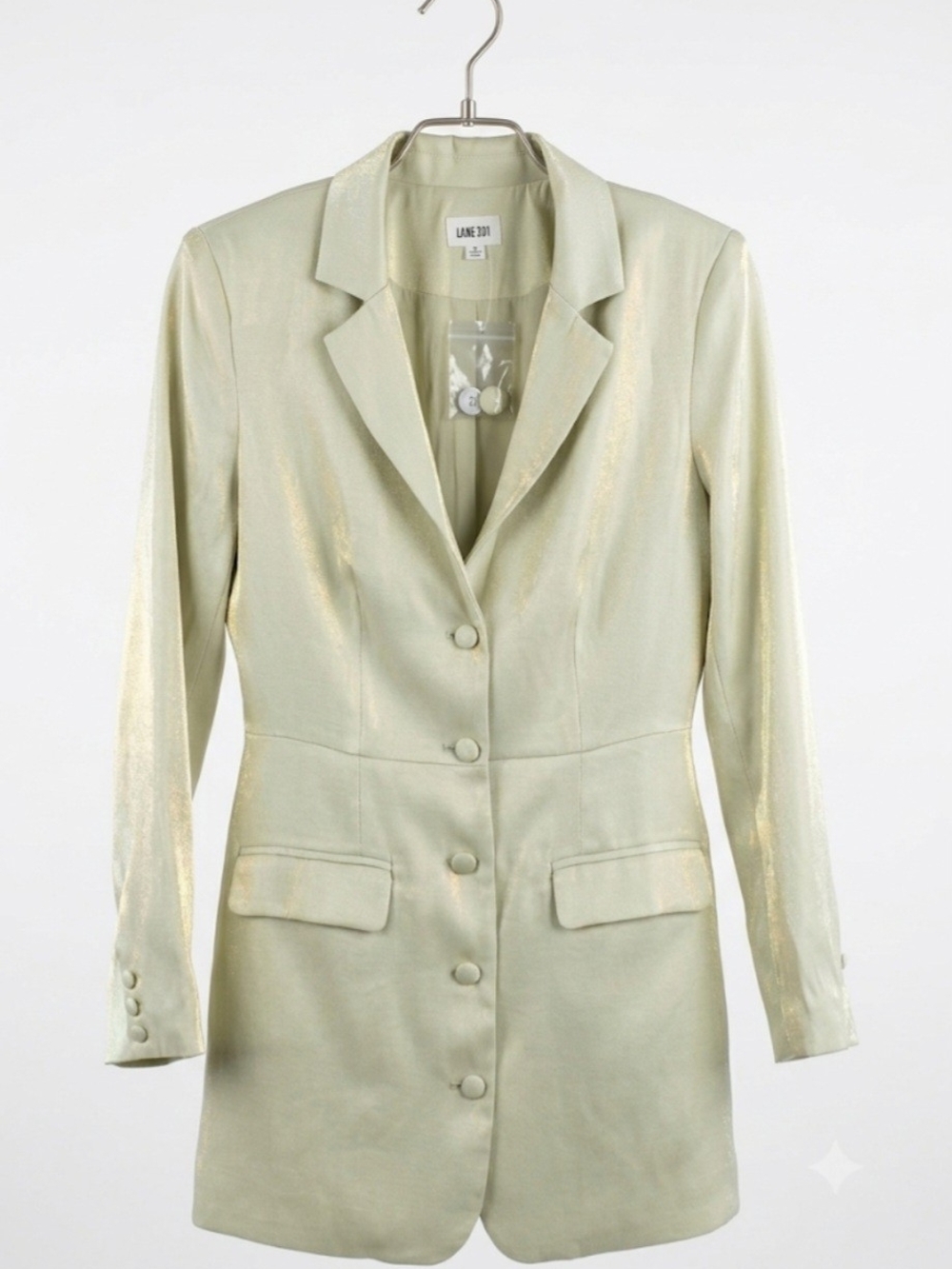Lane 201 Pale Metallic Sage Blazer Jacket